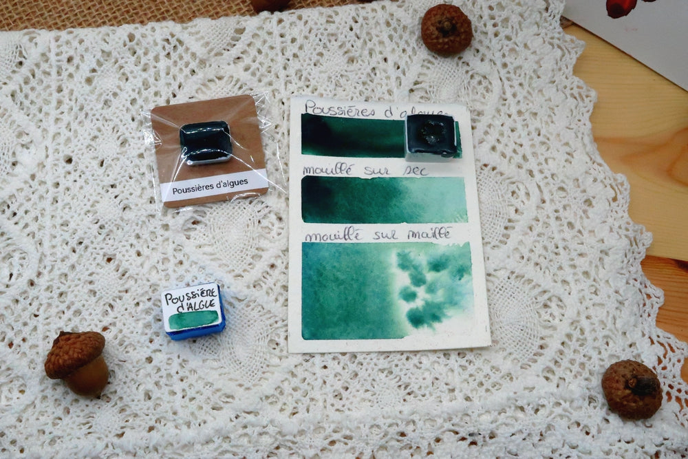 Poussières d'algues Cœur d'aquarelles acheter aquarelle artisanale