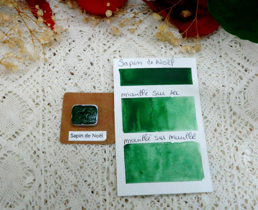 Sapin de Noël Cœur d'aquarelles acheter aquarelle artisanale