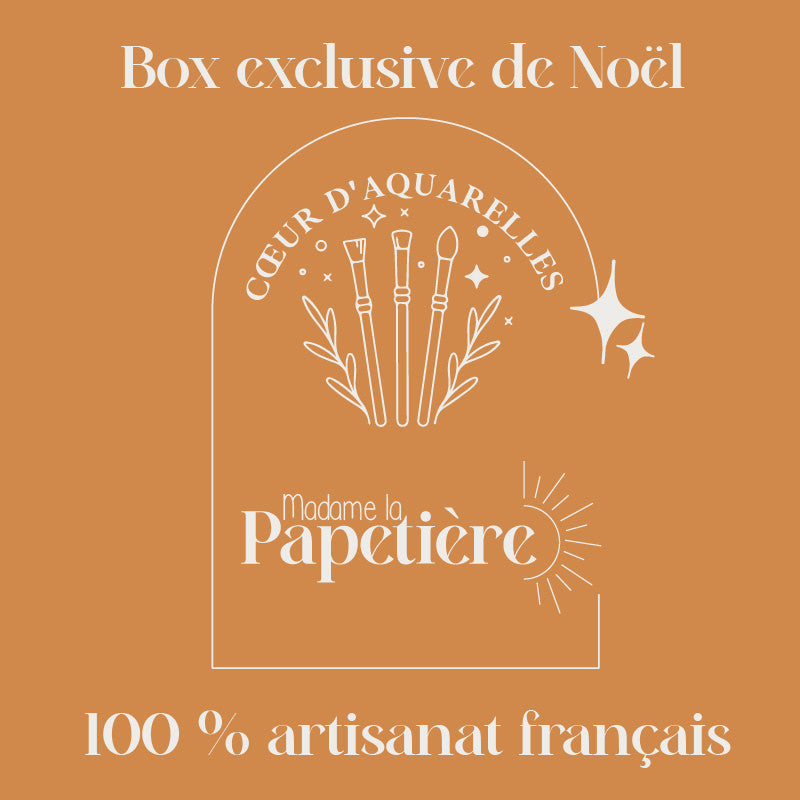 Box exclusive de Noël Aquarelle 100% artisanat Français Cœur d'aquarelles acheter aquarelle artisanale