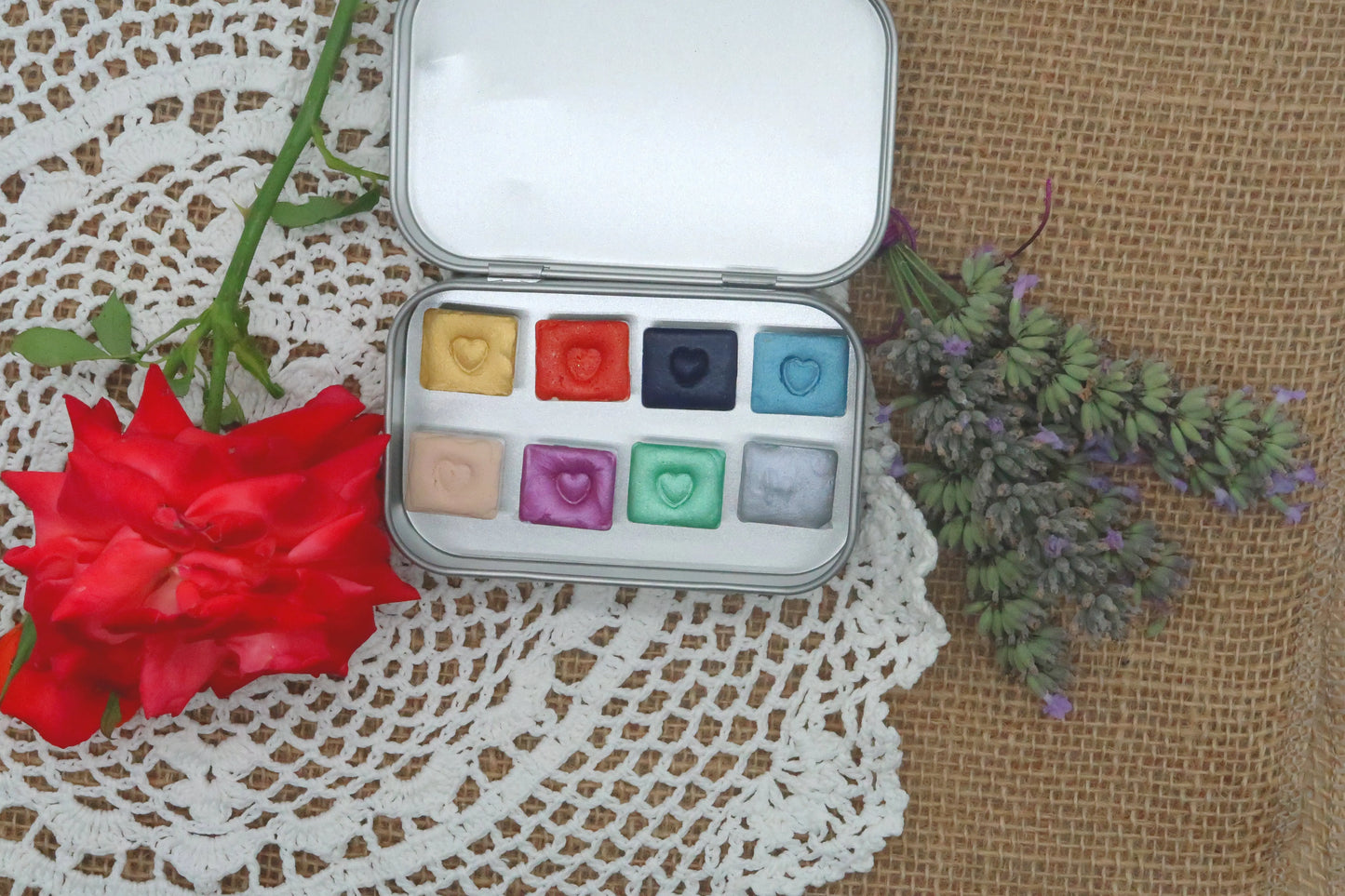 Palette couleur d'été Cœur d'aquarelles